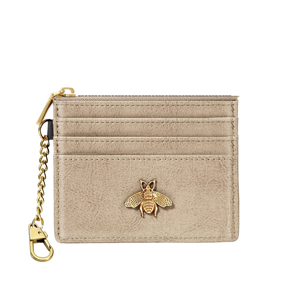 8738 Card Holder Keychain Wallet with ID Window RFID Coin Purse Bee Gifts